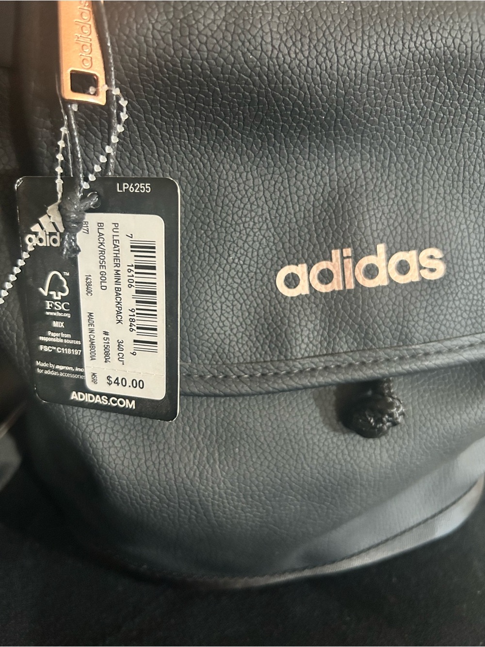 adidas Black Backpack with Rose Gold Accents - Picture 2 of 5